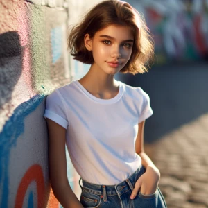 Flat chested girl