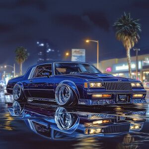 Midnight blue 1984 Cutlass Supreme transformed into a lowrider w...