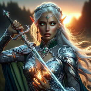 Beautiful elf in war