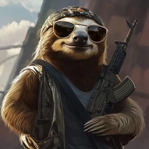 Sloths slerf meme..Slerf looks like Rambo, in GTA San Andreas an...