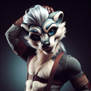 Capture a captivating close-up shot of a one-of-a-kind anthropom...