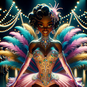 "Create an image of a vibrant female character that takes inspir...