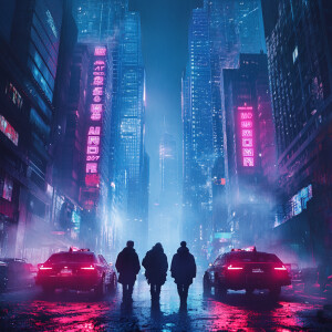 reate a movie poster for *The End 2025*. Show a dystopian citysc...