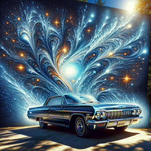 spilling the night sky all over the Chevrolet 1964 impala  dayti...