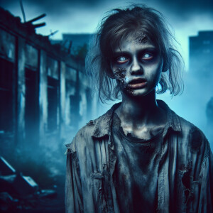 Create picture with girl zombie