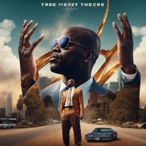 Create a visually striking album cover featuring a bald African...
