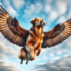 Perro con alas