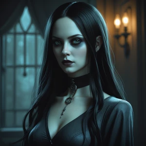 Create fan art capturing the essence of Wednesday Addams from "T...