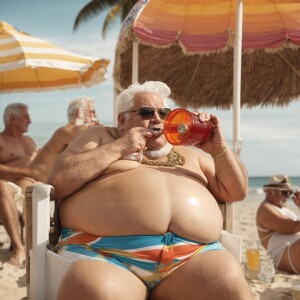 create a 90 year old elvis presley, old, fat, pot-bellied, weari...