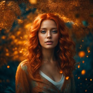 Photorealistic image. High resolution. Light ginger haired femal...
