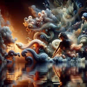 Produce a 10-second video featuring a romantic stream with porti...