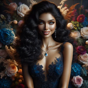 A captivating full-body shot of an exceptionally beautiful woman...