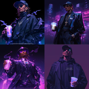 "The rapper Future face wearing black  classic suit outfit and c...