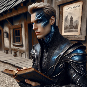 Caranthir-Ar-Fieniel from the Witcher series in black eldritch a...