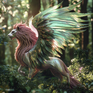 The hybrid is a majestic creature found in the mystical forests...