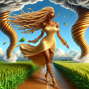 3D image of a beautiful LIGHT SKIN African American woman she ha...