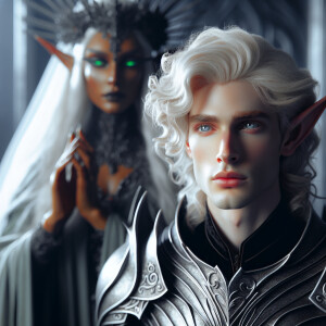 Caranthir-Ar-Fieniel from the Witcher kneels down before Tier Ha...