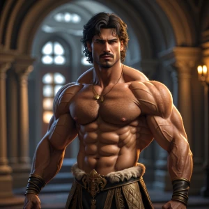 The hairy muscular prince showed off el vergon