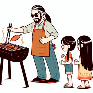 Simple lines, coloring, book, bold lines thick lines A man stand...