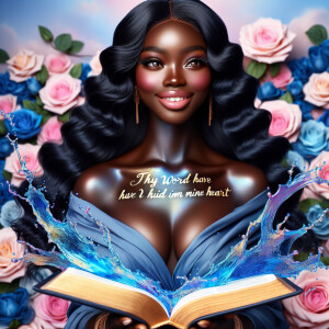 Create an image of an ultra-light-skinned African-American woman...