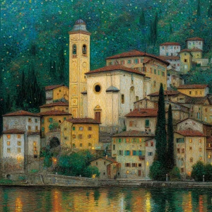 Oil painting on linen canvas, with linen fibers visible, ((by Gu...