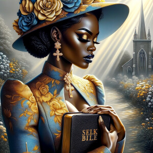 Render an airbrush oil painting of an African American woman wit...