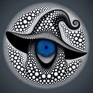 A monochromatic stereogram whit voronoi labyrinth of network lin...
