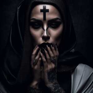 Create a high-contrast monochromatic image capturing a rebelliou...