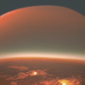 Sunset from the surface of Jupiter