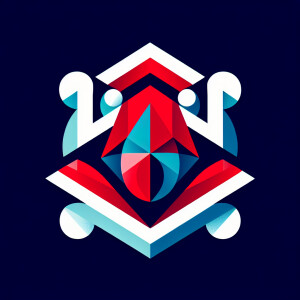 Frog red white and blue