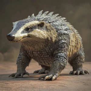 Badger , body of a alligator, head of a badger , feet of a eagl...