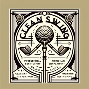 Create an elegant Art Deco-style logo for 'Clean Swing,' a high-...