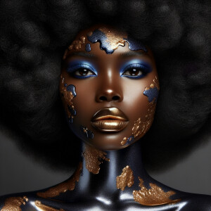 A digital illustration of an African-American woman with a large...
