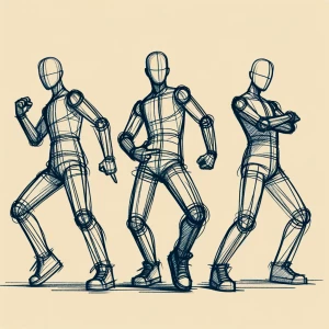 A stick man figure dancing and doing what the song says in the s...