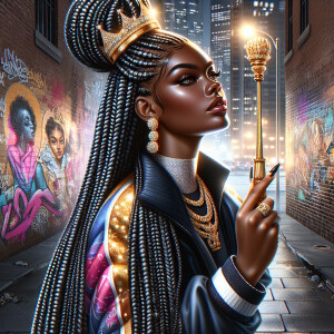 Generate a high-resolution, full-body illustration of a  African...