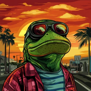 MEME PEPE in GTA art style — — in the style of a Grand Theft Au...