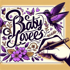 Design a graphic with the phrase "Baby Loves" using a combinatio...