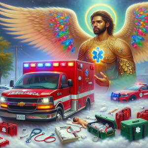 Create a realistic 3D oil painting depicting a scene of emergenc...