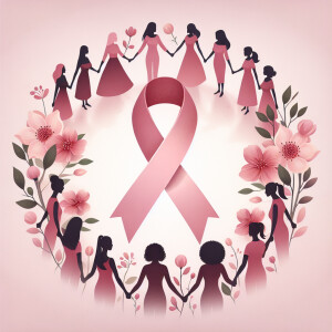 Create a powerful and heartfelt image for Breast Cancer Awarenes...