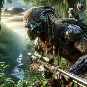 Stultify in the style of Yautja's (Hunter Predator),ultra-detail...