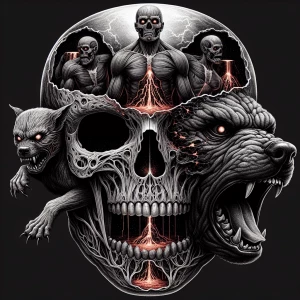 immaculately detailed dark art style transparent crystal phantom...