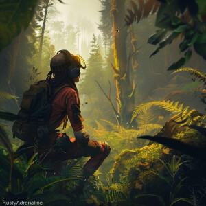 RustyAdrenaline по среди леса из игры Rust