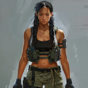 Introduce the character in an intense action sequence, highlight...