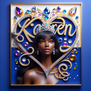VCraft a 3-D image showcasing the name 'KAREN' in a luxurious go...