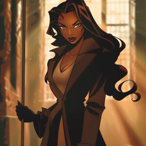 A from head to toe full bodied cartoon Illustrated light copper...