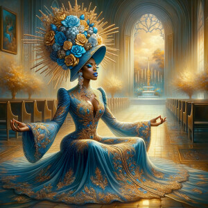 Create an illustration that embodies spirituality and a deep con...