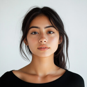 Create an image of a young woman, aged 21, with a fusion of Fili...