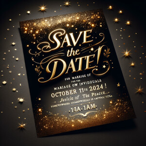 Save the Date invitation that states Save the Date for the Marri...