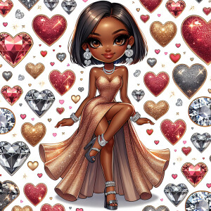 Enhance the romantic and playful heart-shaped background by addi...