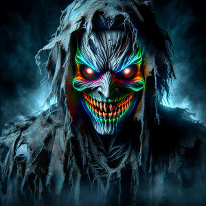 glow in the dark art combined with horrorcore, conjuring macabre...